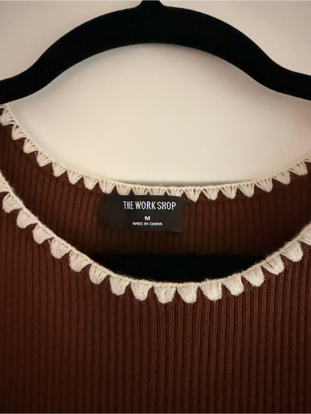 Sleeveless Rust Brown Midi Dress with White Trim size M - Picture 6 of 9
